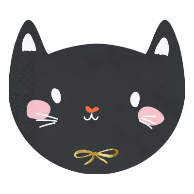 Servetter Svart Katthuvud - 20-pack