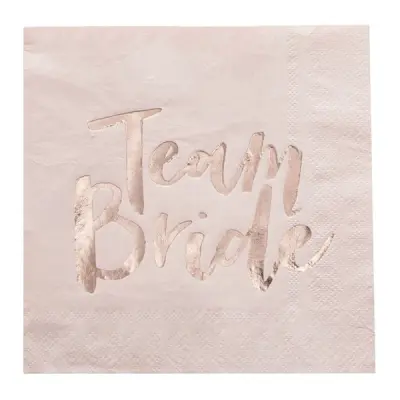 Servetter Team Bride Roséguld - 20-pack