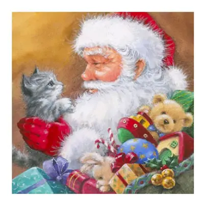 Servetter Tomte med Katt - 20-pack