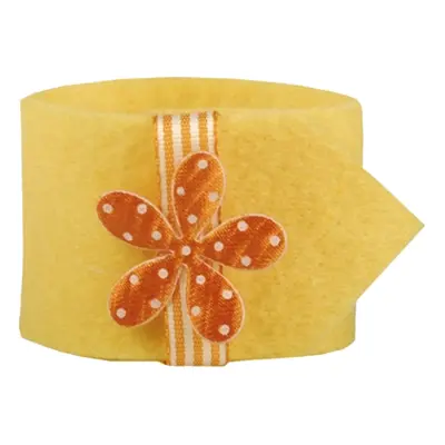 Servettring Gul med Blomma - 4-pack