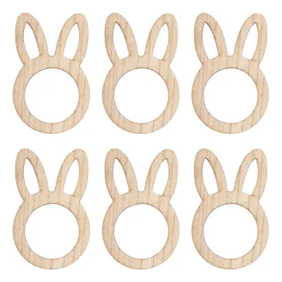 Servettringar Easter Bunny i Trä - 6-pack