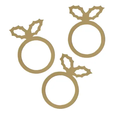 Servettringar Holly Guld i Akryl - 6-pack