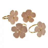 Servettringar i Metall Blomma - 4-pack