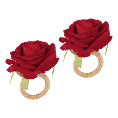 Servettringar Rosor Röd - 2-pack