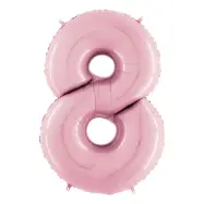 Sifferballong Ljusrosa Pastell - Siffra 8