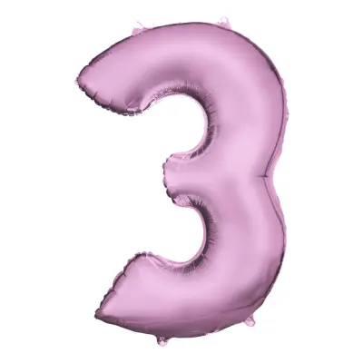 Sifferballong Ljusrosa Satin - Siffra 3
