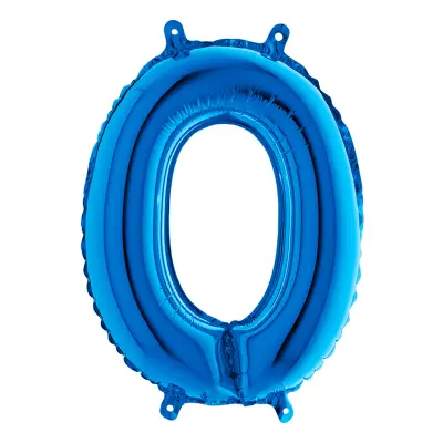 Sifferballong Mini Blå Metallic - Siffra 0