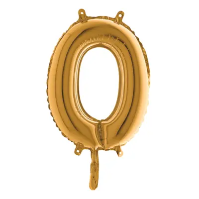 Sifferballong Mini Guld Metallic - Siffra 0