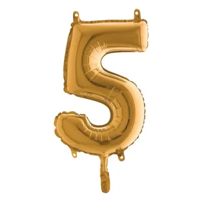 Sifferballong Mini Guld Metallic - Siffra 5