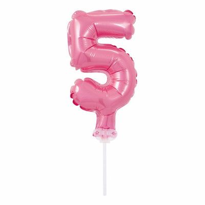 Sifferballong Mini på Pinne Rosa - Siffran 5