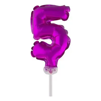 Sifferballong Tårtdekoration Rosa - Siffra 5