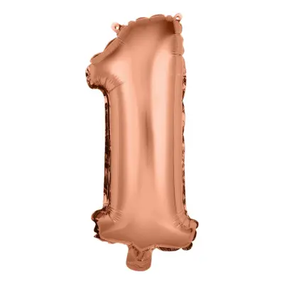Sifferballong Tårtdekoration Roséguld - Siffra 1