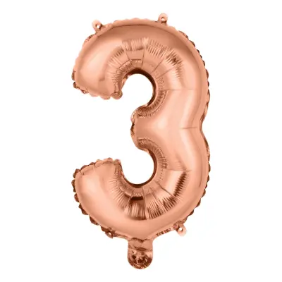 Sifferballong Tårtdekoration Roséguld - Siffra 3