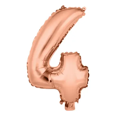 Sifferballong Tårtdekoration Roséguld - Siffra 4
