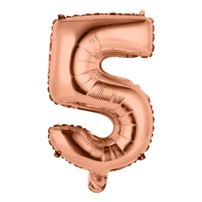 Sifferballong Tårtdekoration Roséguld - Siffra 5