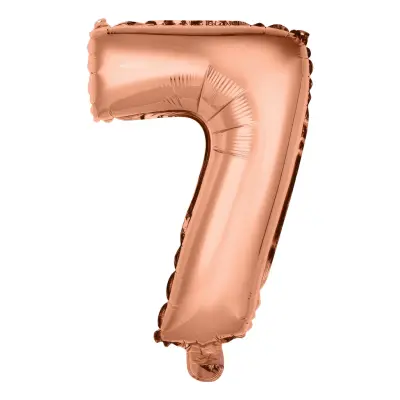Sifferballong Tårtdekoration Roséguld - Siffra 7