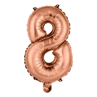 Sifferballong Tårtdekoration Roséguld - Siffra 8