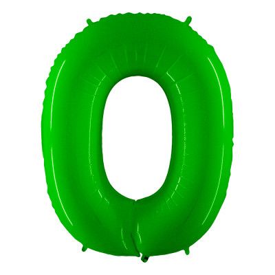 Sifferballong Neon Grön - Siffra 0