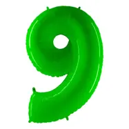 Sifferballong Neon Grön - Siffra 9