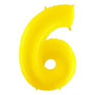 Sifferballong Neon Gul - Siffra 6