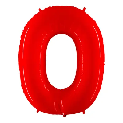 Sifferballong Neon Röd - Siffra 0