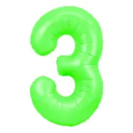Sifferballong Neongrön - Siffra 3