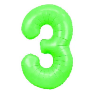 Sifferballong Neongrön - Siffra 3