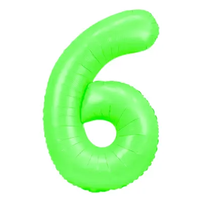Sifferballong Neongrön - Siffra 6