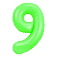 Sifferballong Neongrön - Siffra 9