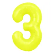 Sifferballong Neongul - Siffra 3