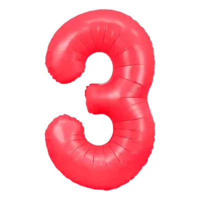 Sifferballong Neonröd - Siffra 3