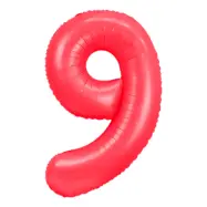 Sifferballong Neonröd - Siffra 9