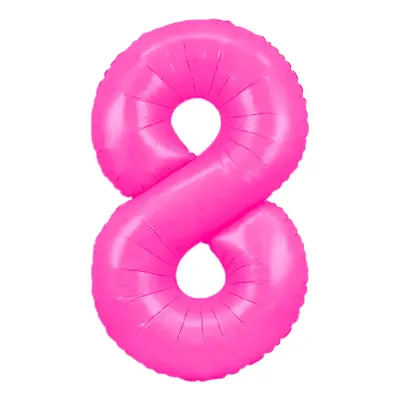 Sifferballong Neonrosa - Siffra 8