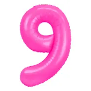 Sifferballong Neonrosa - Siffra 9
