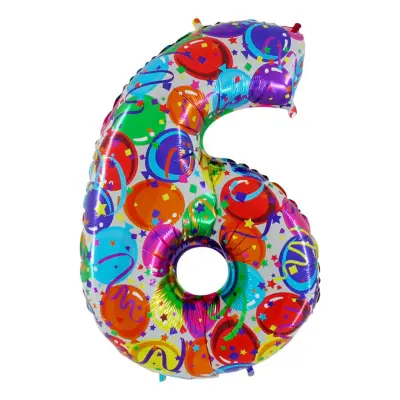 Sifferballong Party Mönster - Siffra 6