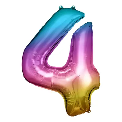 Sifferballong Regnbåge Metallic - Siffra 4