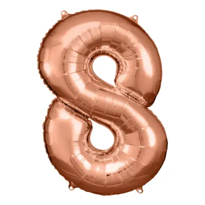 Sifferballong Roséguld Metallic - Siffra 8