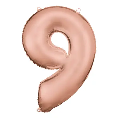 Sifferballong Roséguld Satin - Siffra 9