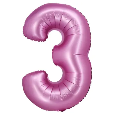 Sifferballong Satin Rosa 76cm
