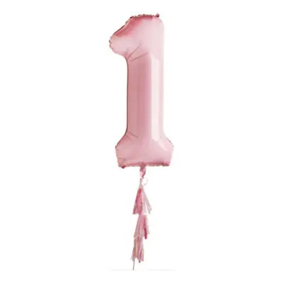 Sifferballong Siffra 1 Pastellrosa - 1-pack