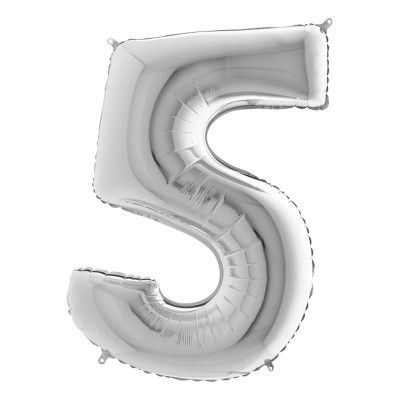 Sifferballong Silver Metallic - Siffra 5