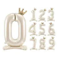 Sifferballong Stående Krämvit - Siffra 0