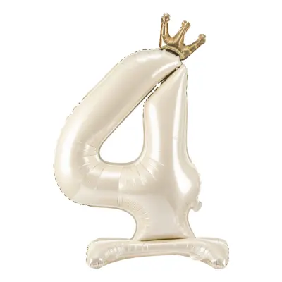Sifferballong Stående Krämvit - Siffra 4