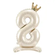 Sifferballong Stående Krämvit - Siffra 8