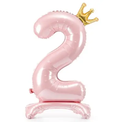 Sifferballong Stående Rosa Krona