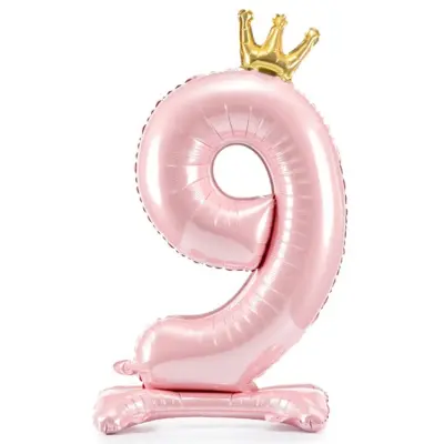 Sifferballong Stående Rosa Krona