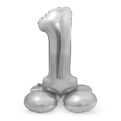 Sifferballong Stående Silver 72 cm
