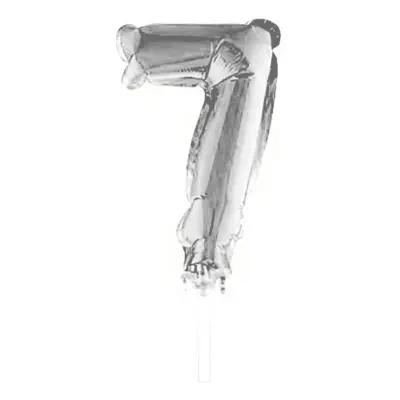 Sifferballong Tårtdekoration Silver - Siffra 7