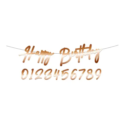 Siffergirlang Happy Birthday Guld