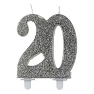 Sifferljus 20 Glitter Silver